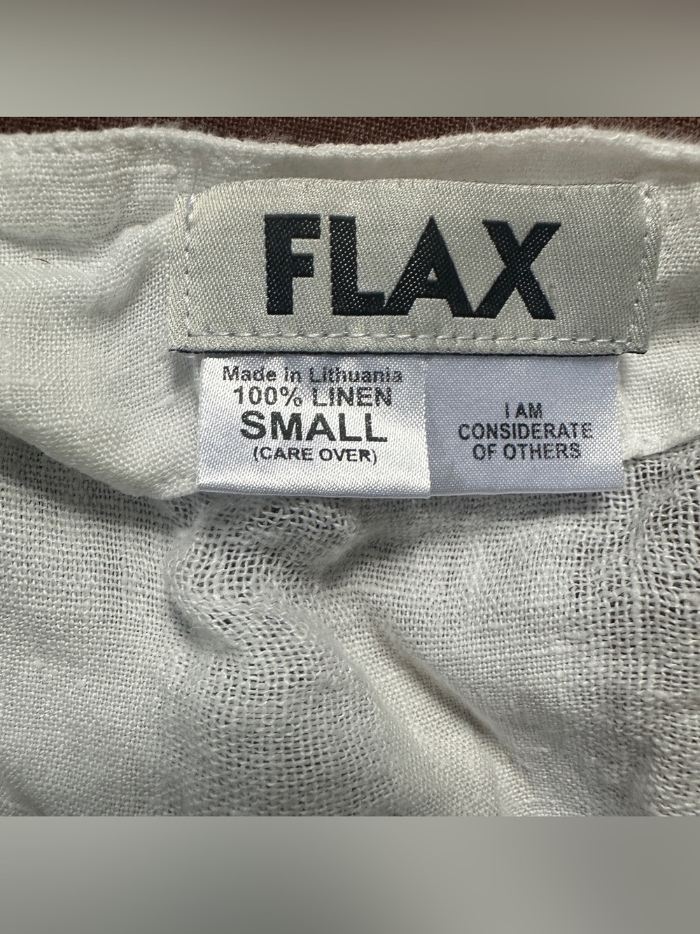 FLAX Cream Button-Front Linen Top - Picture 6 of 7